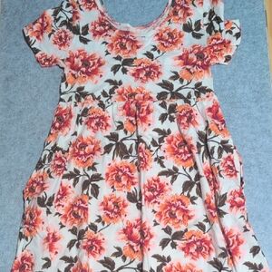 Old Navy Kids Floral Dress in Orange and Brown
